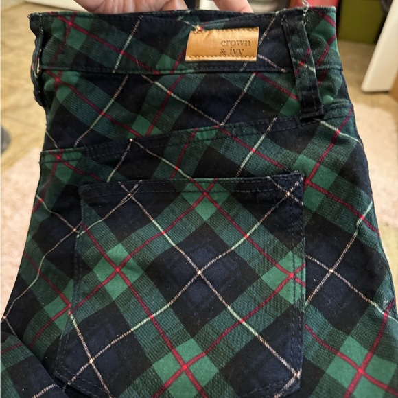 Crown & Ivy plaid jeans size 10 - Picture 2 of 5